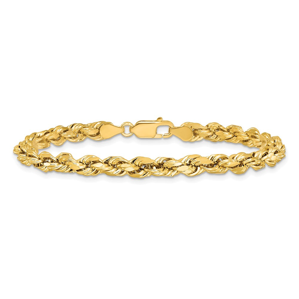 Buy Exclusive 14K Gold 7-Inch Diamond-Cut Rope Chain, 4.9mm - Stylish Value!