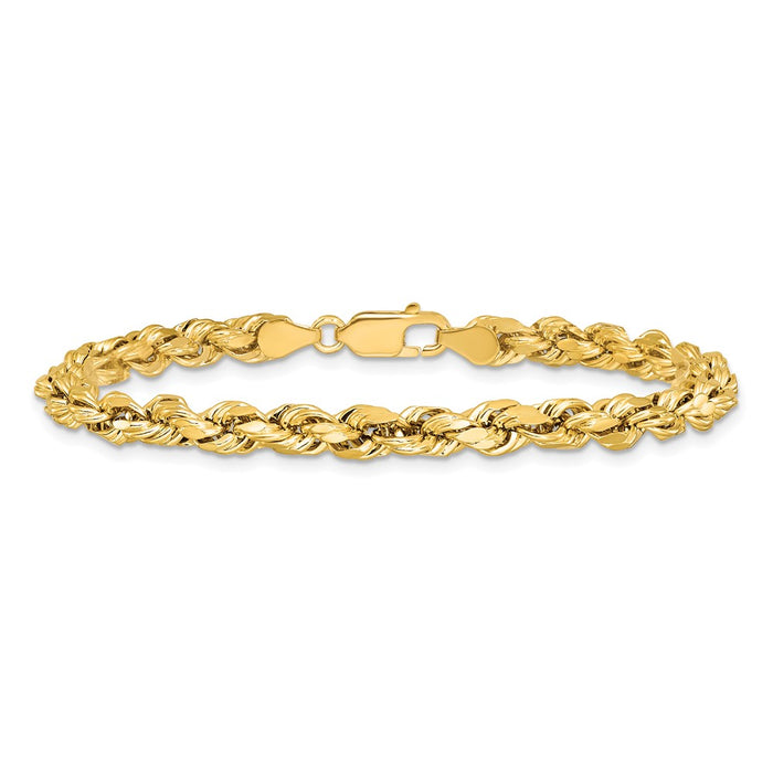 Buy Exclusive 14K Gold 7-Inch Diamond-Cut Rope Chain, 4.9mm - Stylish Value!-3