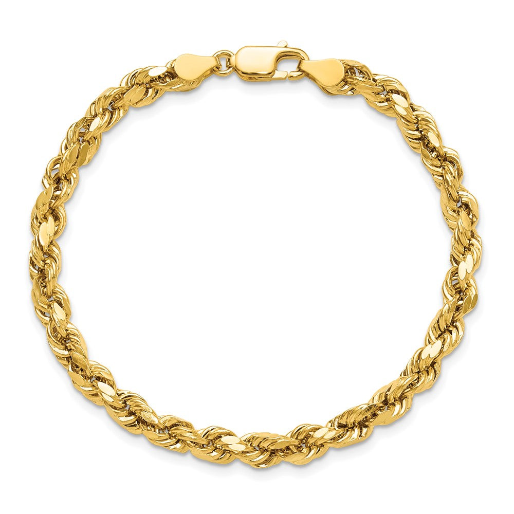Buy Exclusive 14K Gold 7-Inch Diamond-Cut Rope Chain, 4.9mm - Stylish Value!