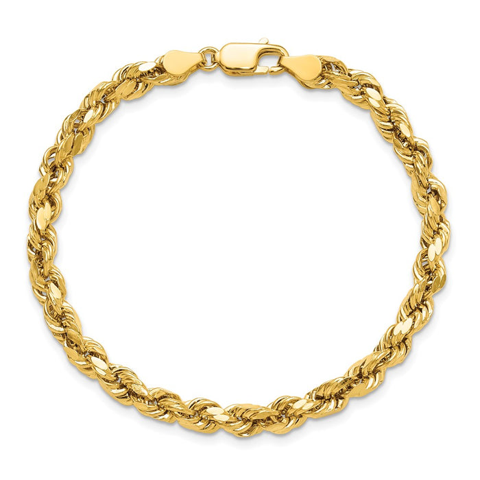Buy Exclusive 14K Gold 7-Inch Diamond-Cut Rope Chain, 4.9mm - Stylish Value!-5