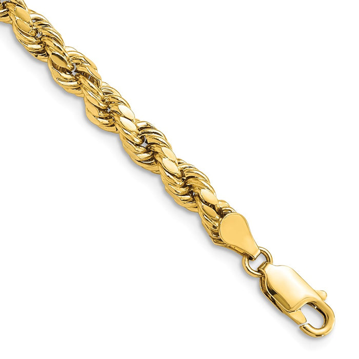 Buy Exclusive 14K Gold 7-Inch Diamond-Cut Rope Chain, 4.9mm - Stylish Value!-1