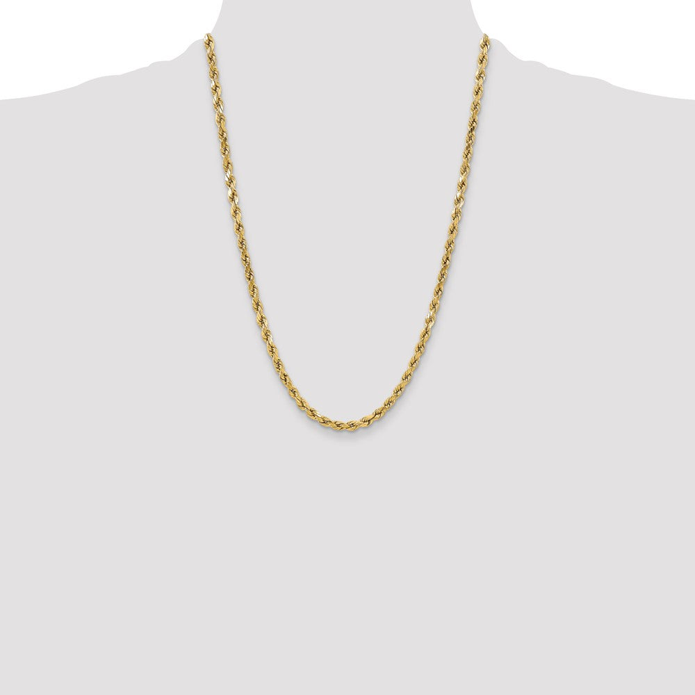 Shop Stylish 14K Gold 24-Inch 5.5mm Diamond-Cut Rope Chain - Luxury Look