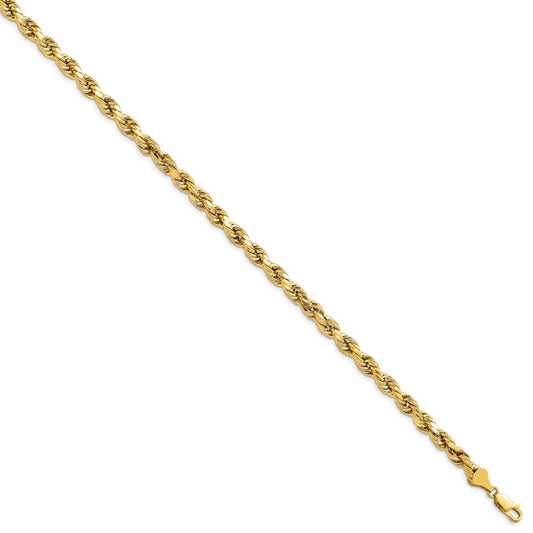 Shop Stylish 14K Gold 7-Inch Diamond-Cut Rope Chain, 5.5mm - Affordable Luxury!