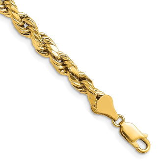 Shop Stylish 14K Gold 7-Inch Diamond-Cut Rope Chain, 5.5mm - Affordable Luxury!