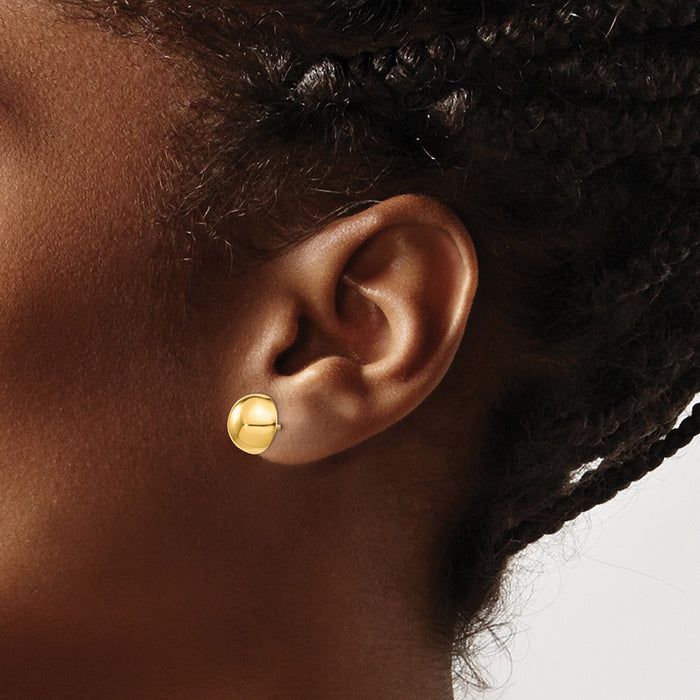 Buy Exclusive 14K Gold Polished 10mm Half Ball Stud Earrings - Stylish Value!-3