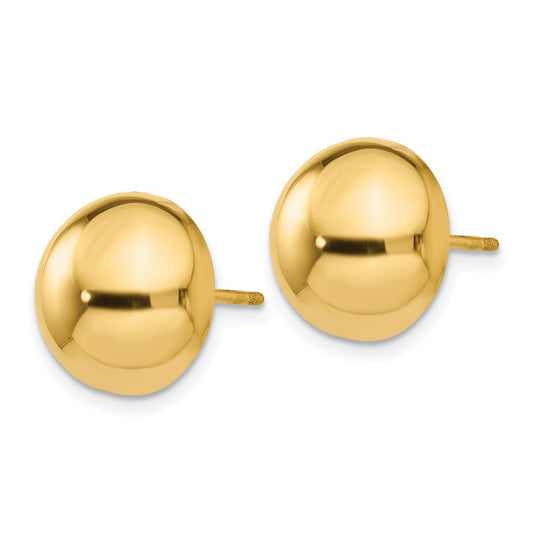 Shop Stylish 12mm Half Ball Stud Earrings in 14K Gold - High-Quality Shine