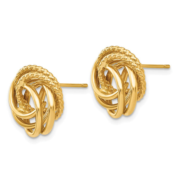 14K Gold Love Knot Stud Earrings - Style GR1-1016571