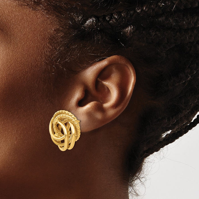 High-Quality 14K Gold Love Knot Stud Earrings | Stylish & Affordable Choice-3