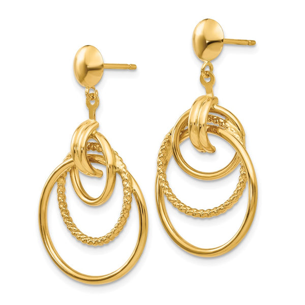 14K Gold Interlocking Circle Stud Earrings - 0.85mm, Appeal