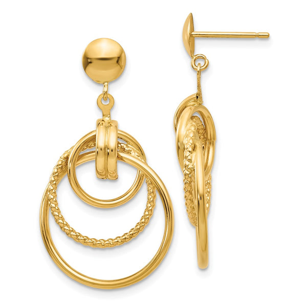 14K Gold Interlocking Circle Stud Earrings - 0.85mm, Appeal