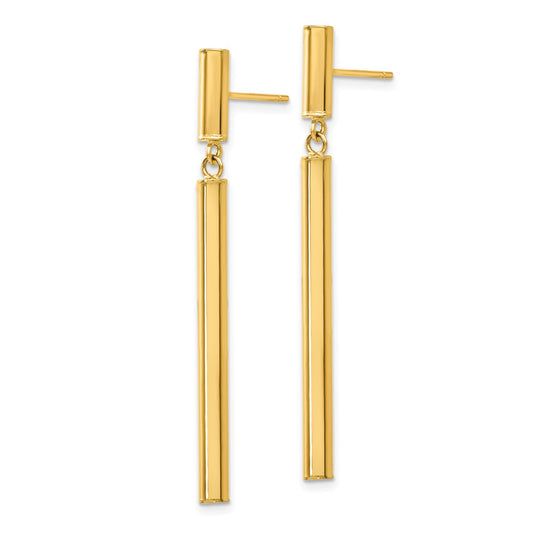 Buy Stylish 14K Gold Elegant Dangle Round Tube Earrings - Lightweight Luxury