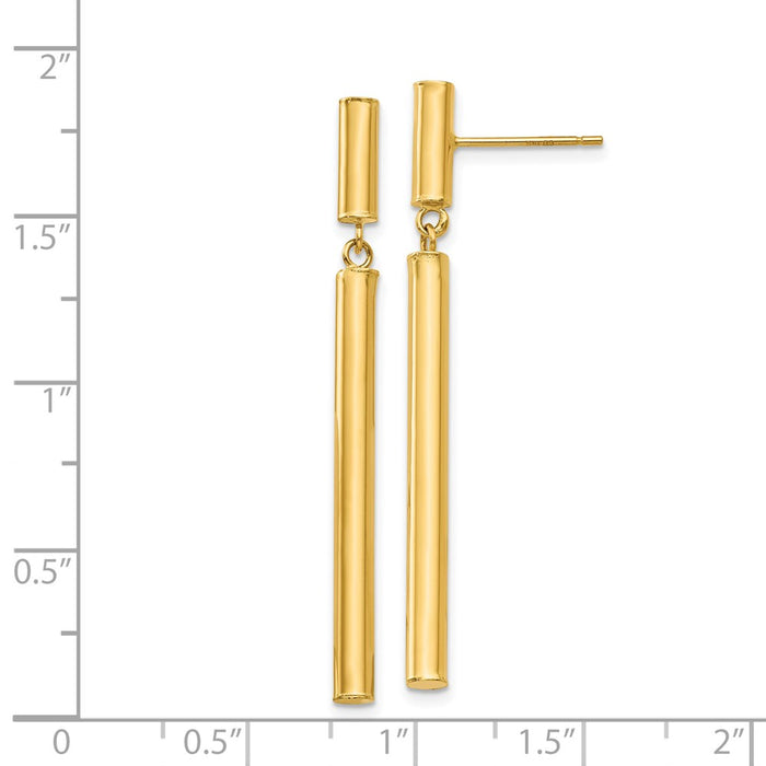 Buy Stylish 14K Gold Elegant Dangle Round Tube Earrings - Lightweight Luxury-4