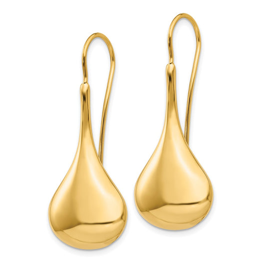 Exclusive 14K Gold Polished Abstract Wire Earrings - Stylish Luxury Value!
