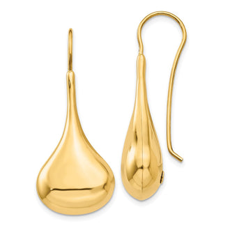 Exclusive 14K Gold Polished Abstract Wire Earrings - Stylish Luxury Value!