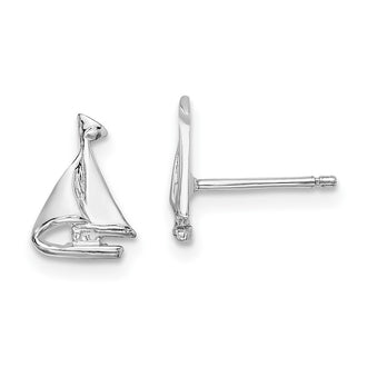 Buy Stylish 14K White Gold Small Sailboat Stud Earrings - Affordable Luxury