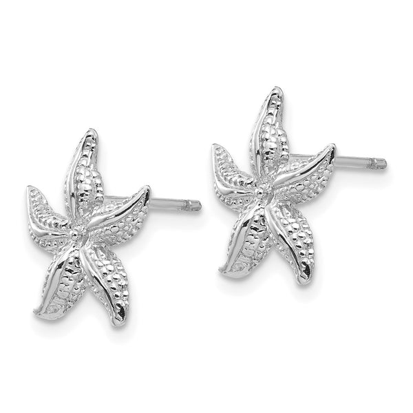 14K White Gold Starfish Stud Earrings - Style GR1-1002374