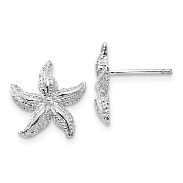 14K White Gold Starfish Stud Earrings - Style GR1-1002374