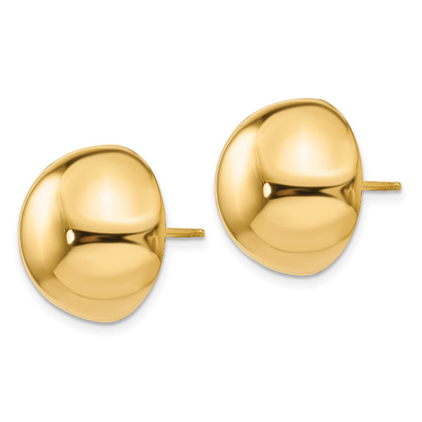 14K Gold Polished 16mm Half Ball Stud Earrings