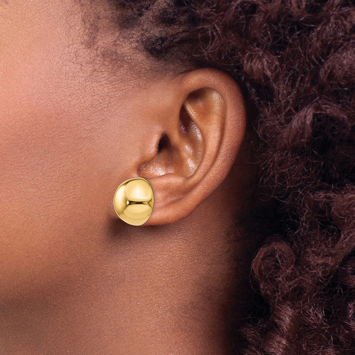 Shop Stylish 14K Gold Polished 16mm Half Ball Stud Earrings - Luxury Value!-3