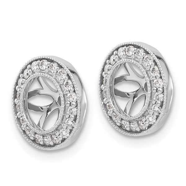 14K White Gold Earring Jackets with 1/3 Carat Lab-Grown Diamonds