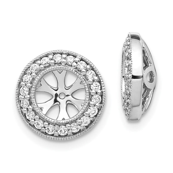 14K White Gold Earring Jackets with 1/3 Carat Lab-Grown Diamonds