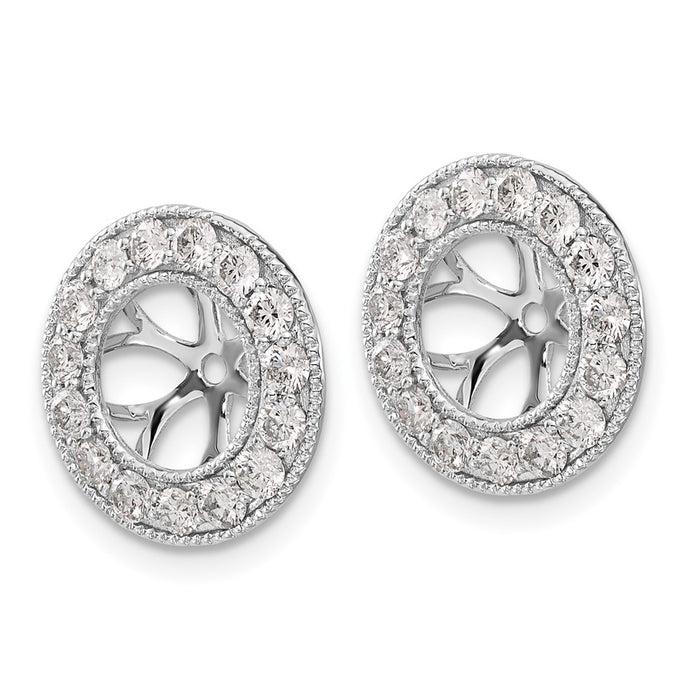 Buy Stylish 14K White Gold 1 Carat Lab-Grown Diamond Earrings, 7mm Jacket-2