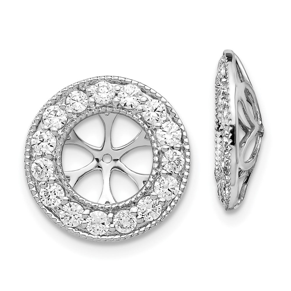 Buy Stylish 14K White Gold 1 Carat Lab-Grown Diamond Earrings, 7mm Jacket