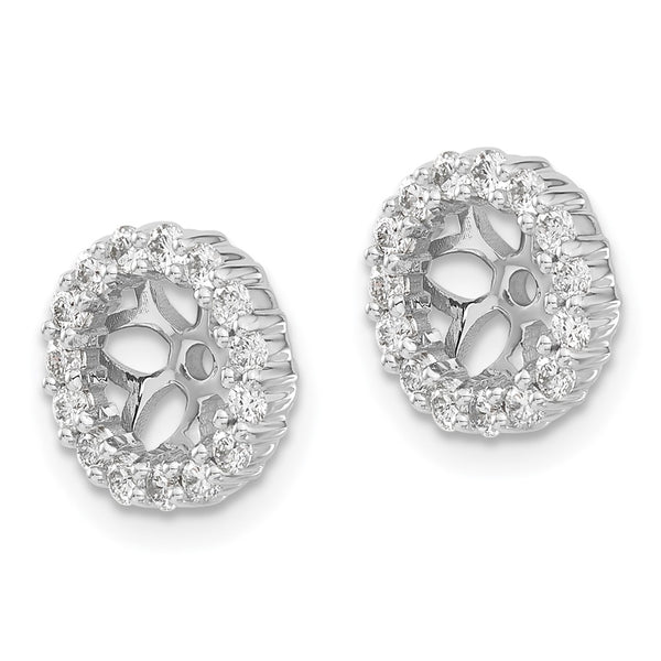 14K White Gold Earring Jackets with 1/2 Carat Lab-Grown Diamonds