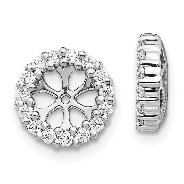 14K White Gold Earring Jackets with 1/2 Carat Lab-Grown Diamonds