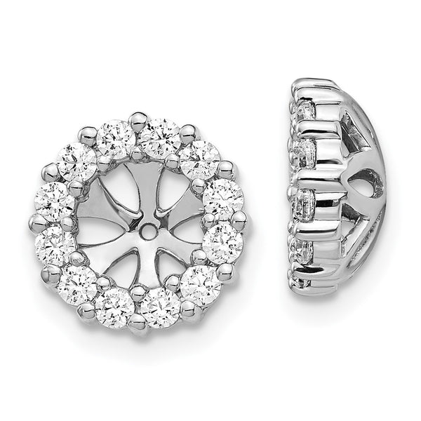 14K White Gold Earring Jacket with 3/4 Carat Lab-Grown Diamond