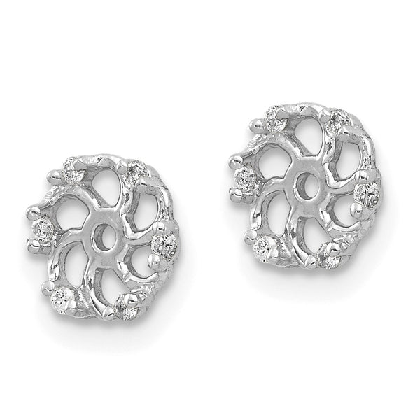 14K White Gold Earring Jacket with 1/20 Carat Lab Grown Diamond