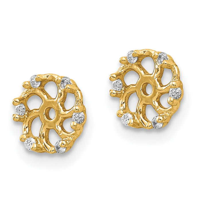 High-Quality 14K Gold Earring Jacket with 1/20 Carat Lab Grown Diamond - Stylish!-2