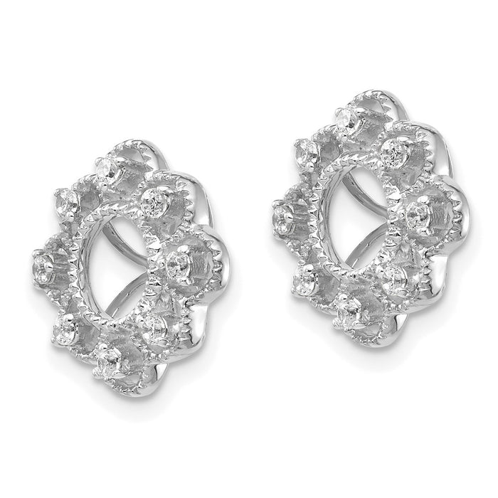 Exclusive 14K White Gold Earring Jackets with 1/4 Carat Lab-Grown Diamonds-2