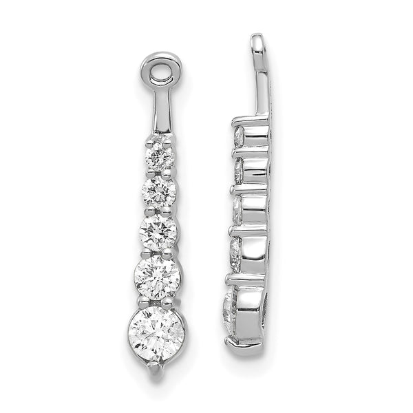 14K White Gold Earring Jackets with 5/8 Carat Lab-Grown Diamonds