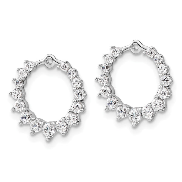 14K White Gold Earring Jackets with 7/8 Carat Lab-Grown Diamonds