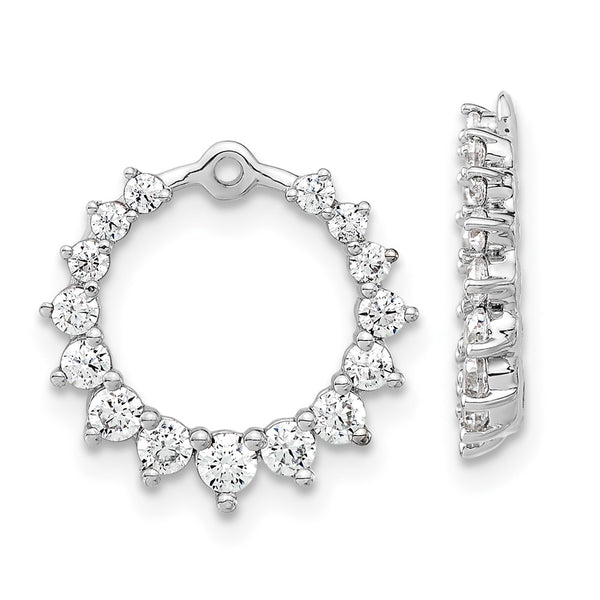 14K White Gold Earring Jackets with 7/8 Carat Lab-Grown Diamonds