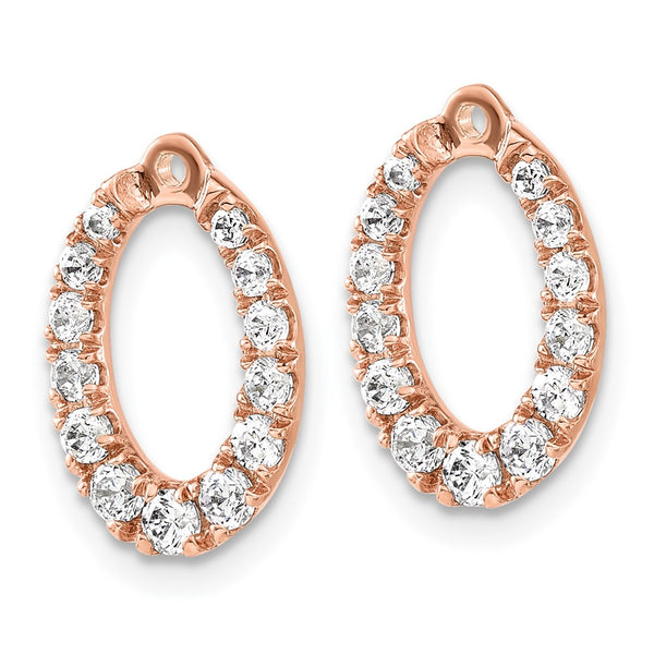 14K Rose Gold Earring Jackets with 5/8 Carat Lab-Grown Diamonds
