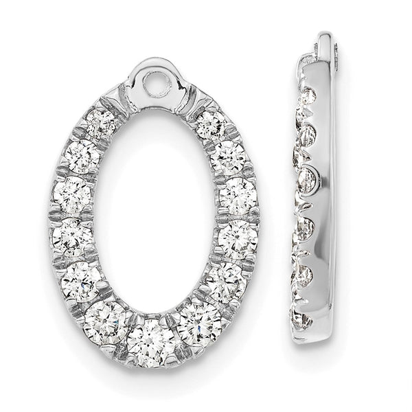 14K White Gold Oval Earring Jackets with 5/8 Carat Diamonds