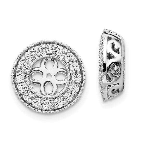 14K White Gold Stud Earring Jackets with 1/2 Carat Lab-Grown Diamonds