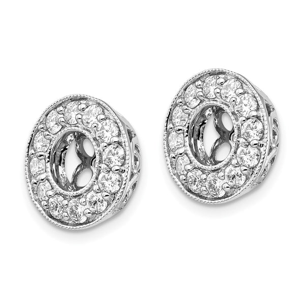 14K White Gold 1 Carat Lab-Grown Diamond Stud Earring Jackets