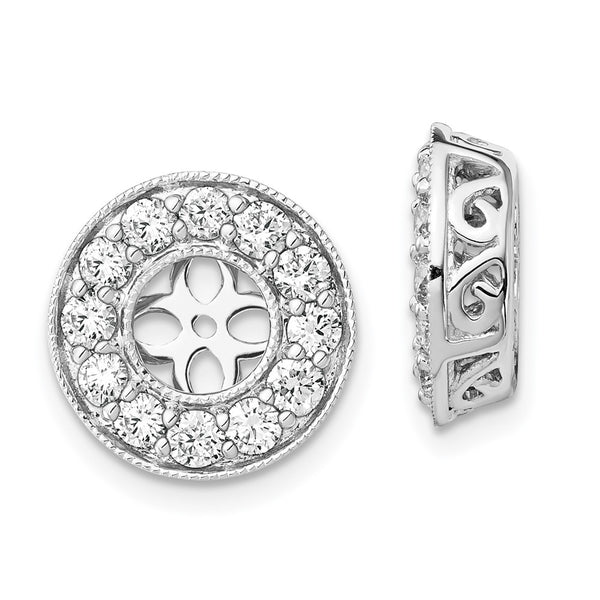 14K White Gold 1 Carat Lab-Grown Diamond Stud Earring Jackets