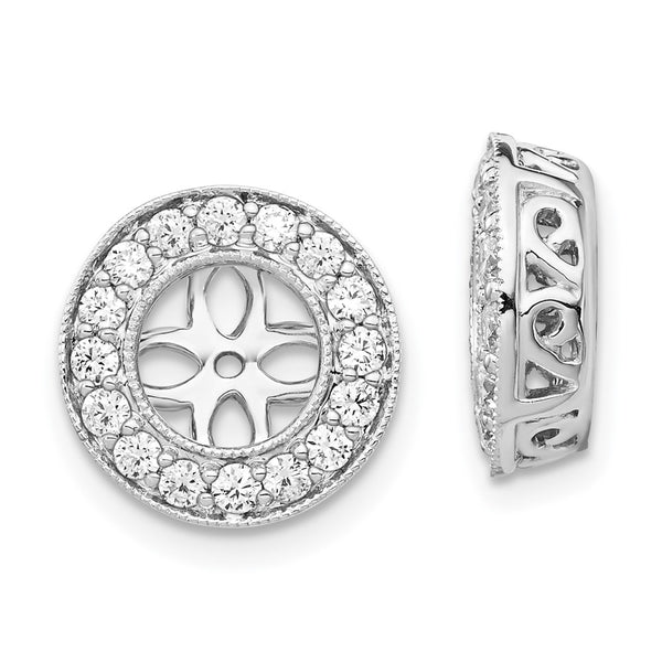 14K White Gold 1/2 Carat Lab-Grown Diamond Earring Jackets - Style GR1-1002545