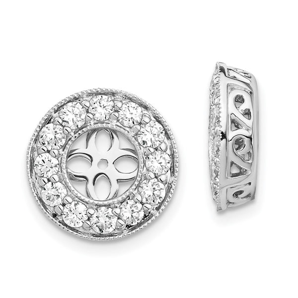 14K White Gold 1 Carat Lab-Grown Diamond Earring Jackets - Style GR1-1002546
