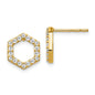 High-Quality Stylish 14K Half Carat Lab-Grown Diamond Hexagon Stud Earrings-1