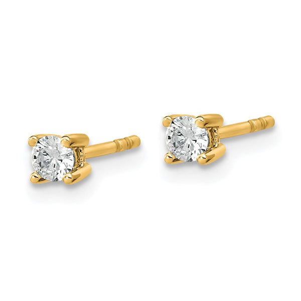 10K Gold Round Diamond Stud Earrings - 0.20 Carat