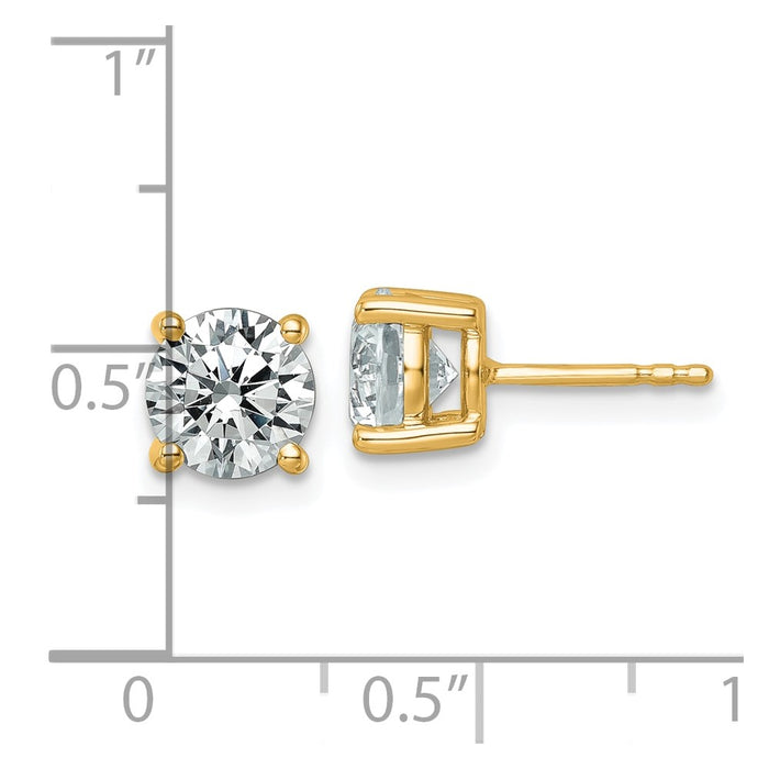Exclusive 14K Yellow Gold 2.5 ctw Lab-Grown Diamond Stud Earrings - Stylish Value-4