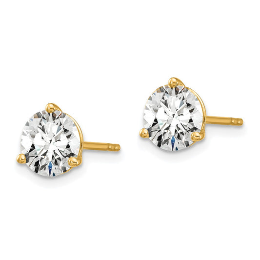 Buy Exclusive 14K Yellow Gold 3 Carat Lab Grown Diamond Stud Earrings - Stylish Design