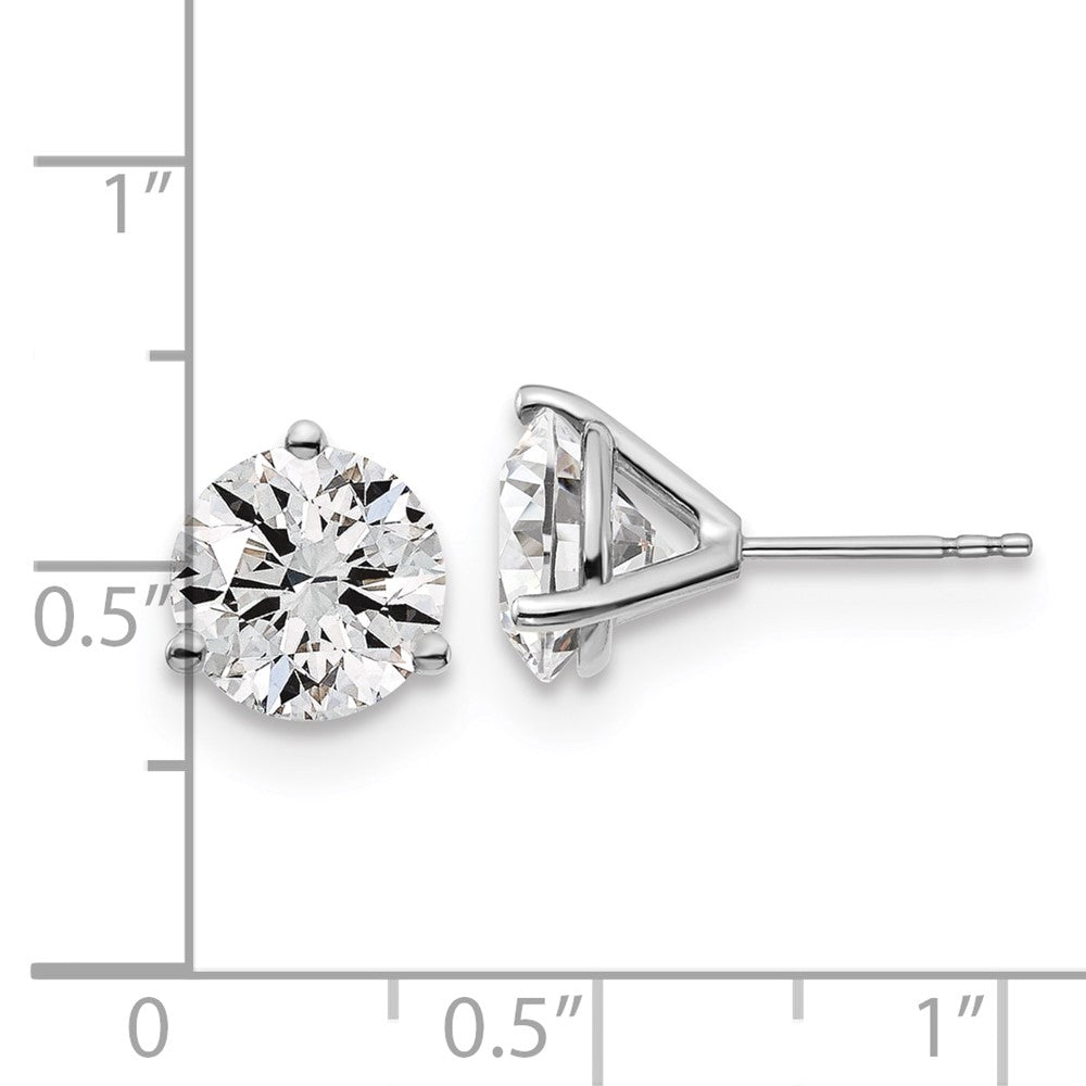 Designer 14K White Gold 5 ct Lab-Grown Diamond Stud Earrings - Affordable Luxury!