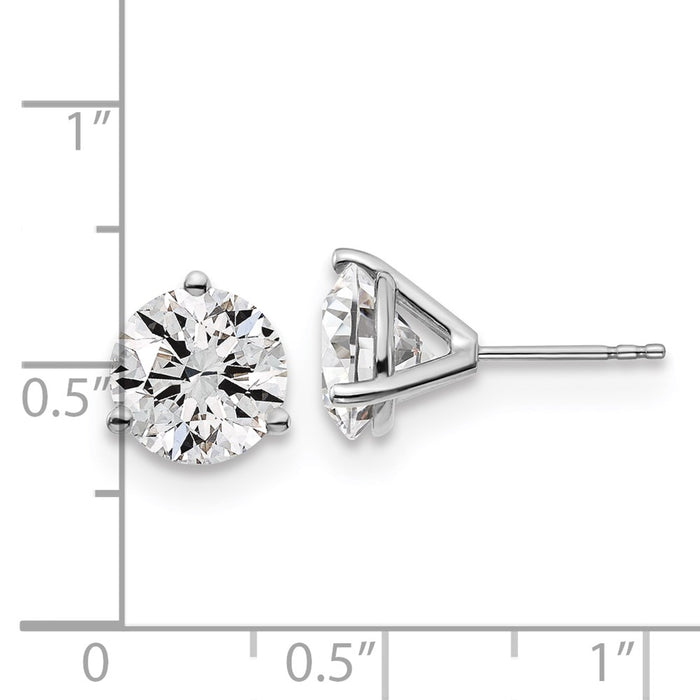 Designer 14K White Gold 5 ct Lab-Grown Diamond Stud Earrings - Affordable Luxury!-4