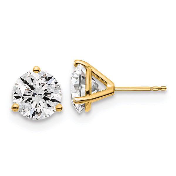 14K Gold 5 Carat Lab-Grown Diamond Stud Earrings - Heavyweight